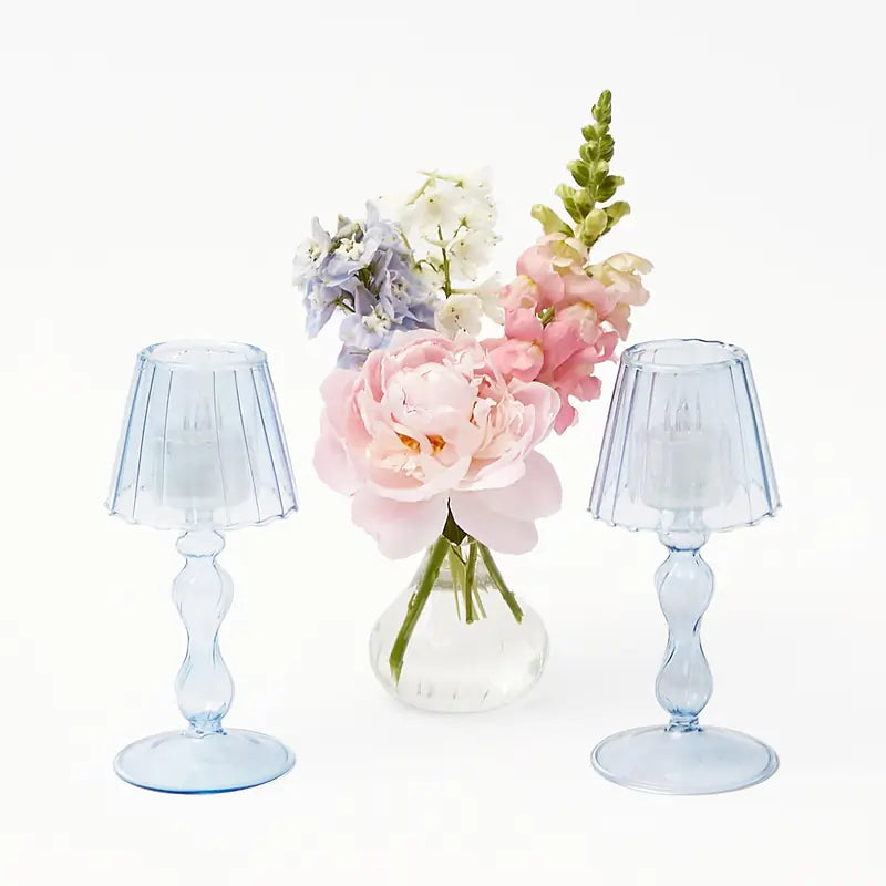 Glass Lantern Tea Light Holder (Pair) - 18cm