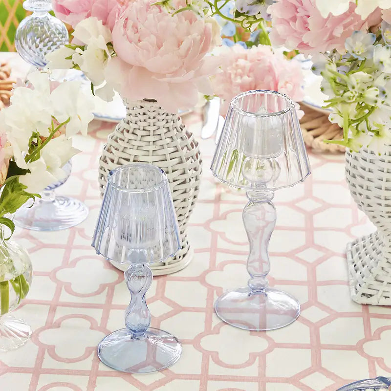 Glass Lantern Tea Light Holder (Pair) - 18cm
