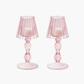 Glass Lantern Tea Light Holder (Pair) - 18cm