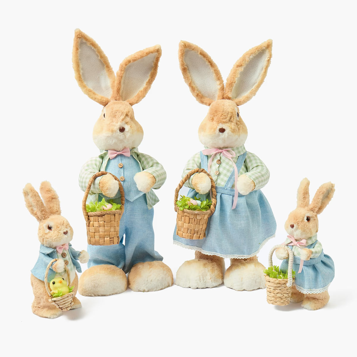 Large Mr. & Mrs. Rabbit in Blue (Pair)
